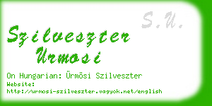 szilveszter urmosi business card