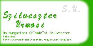 szilveszter urmosi business card